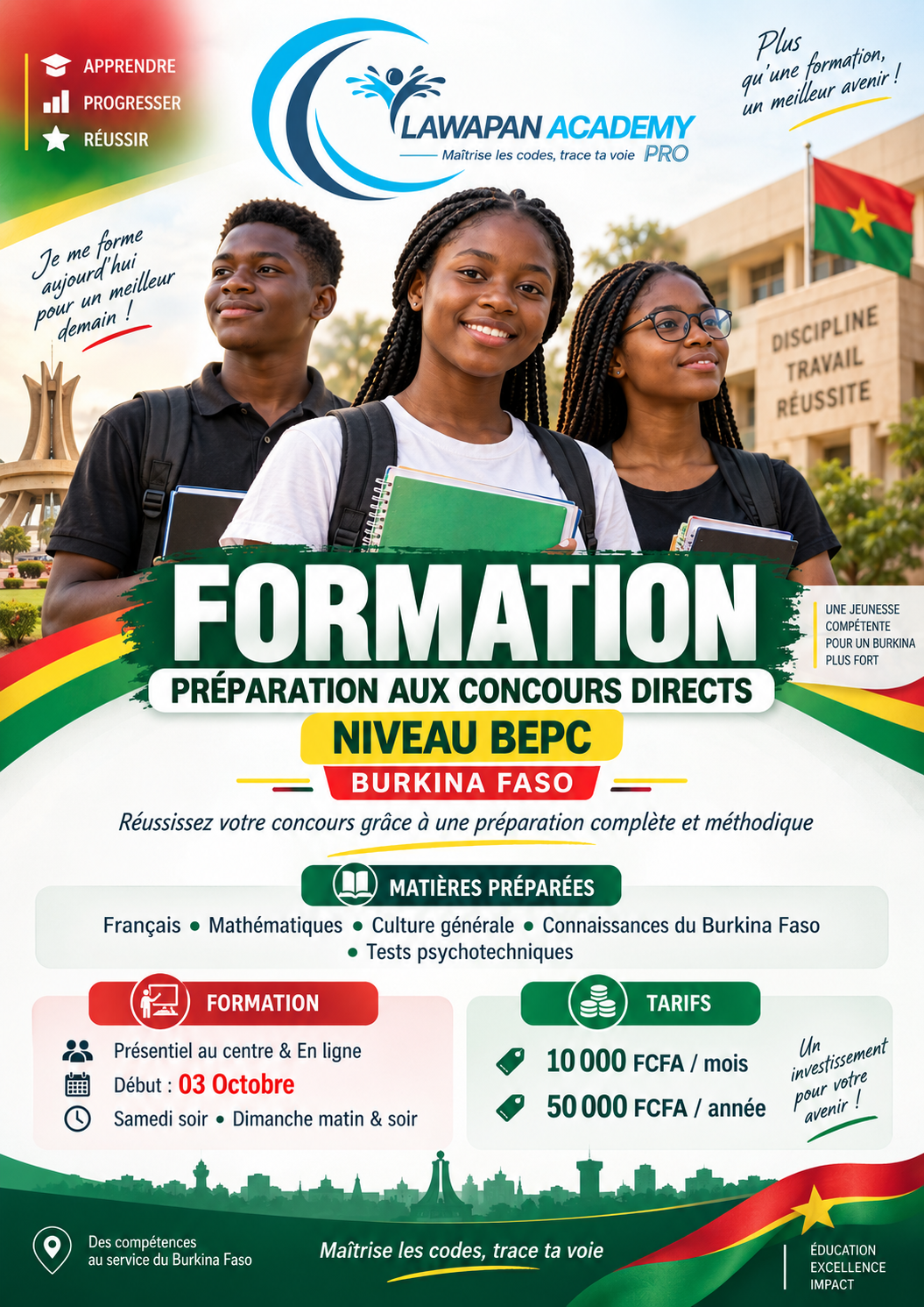 Concours directs niveaux BEPC